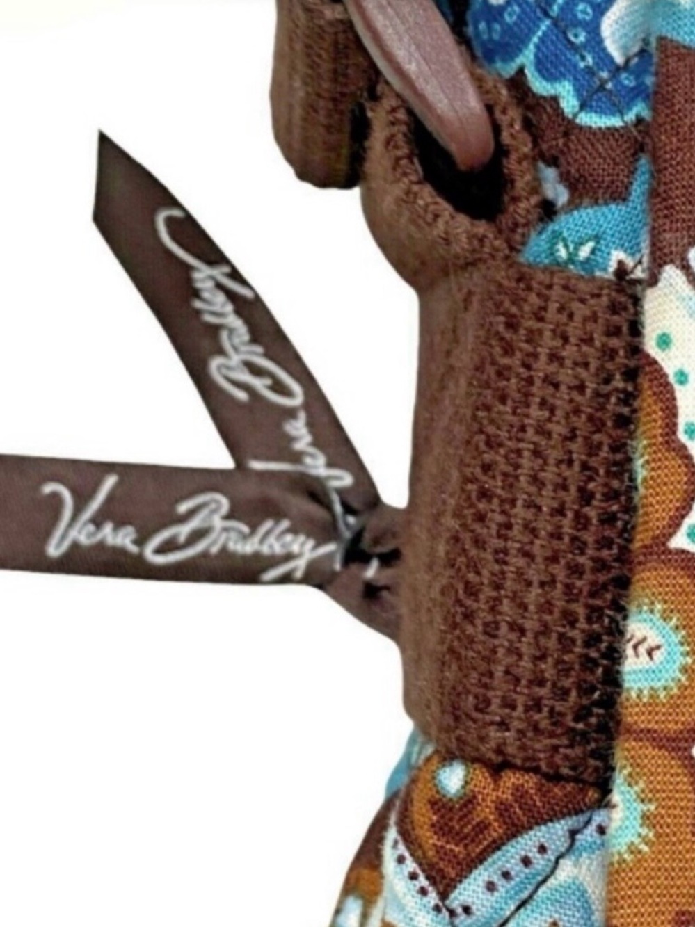 Vera Bradley Java Blue Brown & Turquoise Floral Quilted Crossbody Messenger Bag - Picture 4 of 5